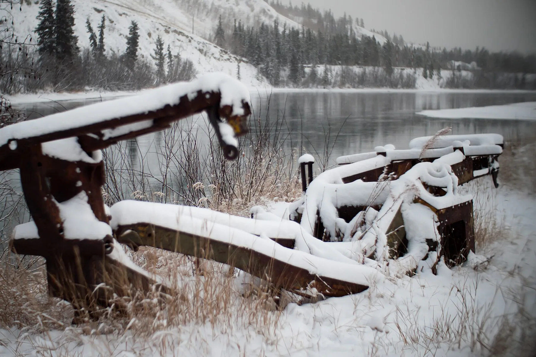 Yukon River in Whitehorse in winter