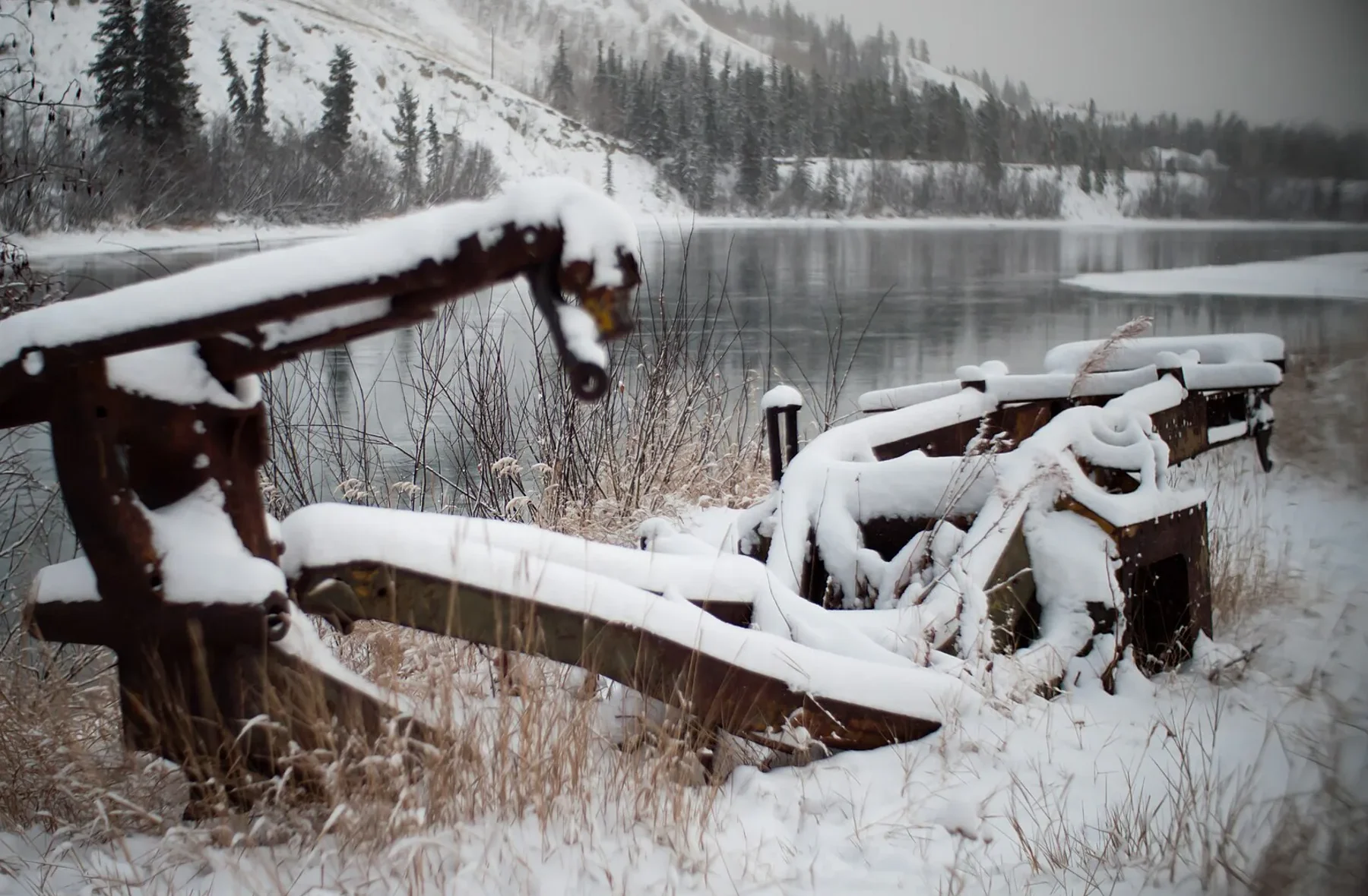 Yukon River in Whitehorse in winter